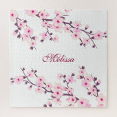 Cherry Blossom Monogram Pink White Legpuzzel (Verticaal)