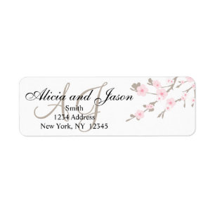Cherry Blossom Monogram Retouradres Labels