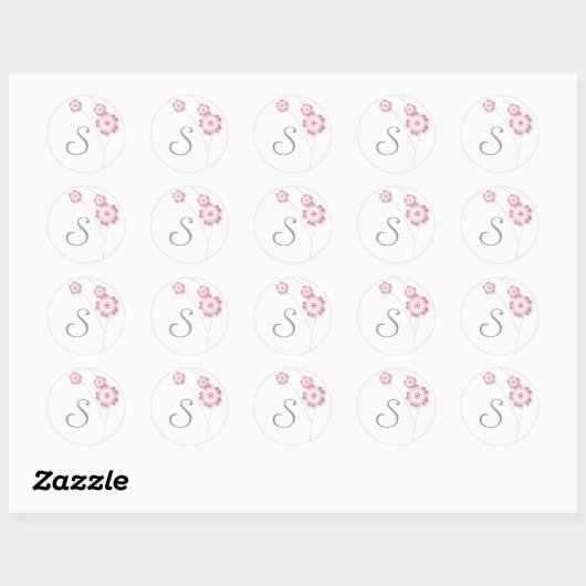 Cherry Blossom Monogram Sticker (Vel)