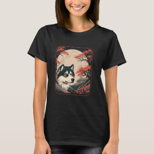 Cherry Blossom Moon Hondenras Pet - Siberische Hus T-shirt