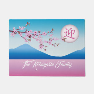 Cherry Blossom Moon Japans Sakura Monogram Deurmat