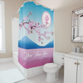 Cherry Blossom Moon Japans Sakura Monogram Douchegordijn (In situ)