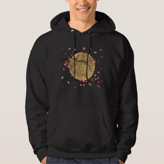Cherry Blossom Moon Japanse Sakura - boom Hoodie (Voorkant)