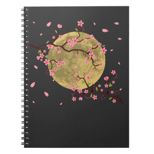 Cherry Blossom Moon Japanse Sakura - boom Notitieboek (Voorkant)