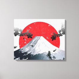 Cherry Blossom Mount Fuji Japan Canvas Afdruk