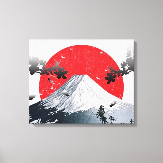 Cherry Blossom Mount Fuji Japan Canvas Afdruk (Voorkant)