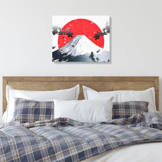 Cherry Blossom Mount Fuji Japan Canvas Afdruk (Insitu (Slaapkamer))