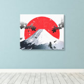 Cherry Blossom Mount Fuji Japan Canvas Afdruk (Insitu (Houten vloer))