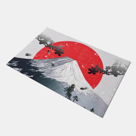 Cherry Blossom Mount Fuji Japan Deurmat (Schuin)