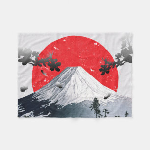 Cherry Blossom Mount Fuji Japan Fleece Deken