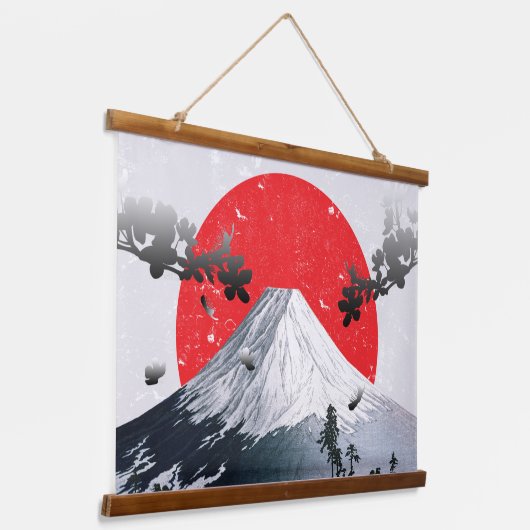 Cherry Blossom Mount Fuji Japan Hangend Wandkleed (Gebogen)