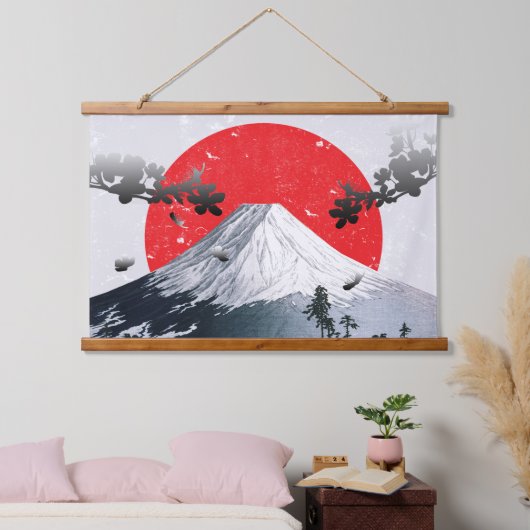 Cherry Blossom Mount Fuji Japan Hangend Wandkleed (Slaapkamer)
