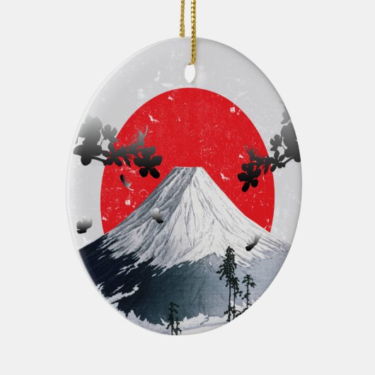 Cherry Blossom Mount Fuji Japan Keramisch Ornament (Rechts)