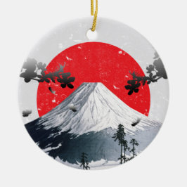 Cherry Blossom Mount Fuji Japan Keramisch Ornament