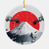 Cherry Blossom Mount Fuji Japan Keramisch Ornament (Achterkant)
