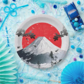 Cherry Blossom Mount Fuji Japan Papieren Bordje (Feest)