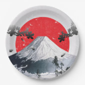 Cherry Blossom Mount Fuji Japan Papieren Bordje (Voorkant)