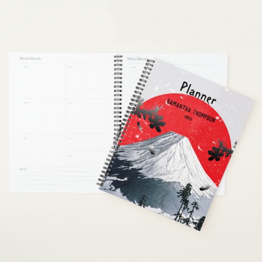 Cherry Blossom Mount Fuji Japan Planner (Display)