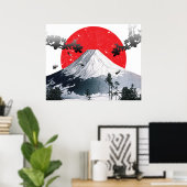 Cherry Blossom Mount Fuji Japan Poster (Thuiskantoor)