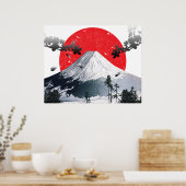 Cherry Blossom Mount Fuji Japan Poster (Keuken)