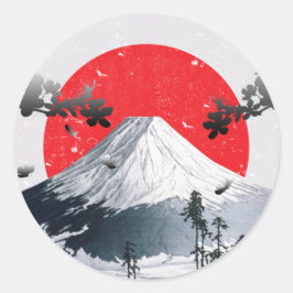 Cherry Blossom Mount Fuji Japan Ronde Sticker