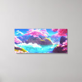 Cherry Blossom Mountain Canvas Afdruk (Voorkant)