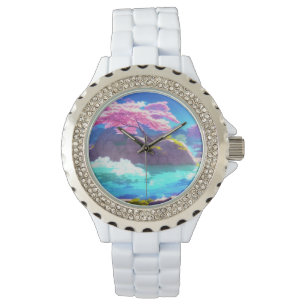 Cherry Blossom Mountain Horloge