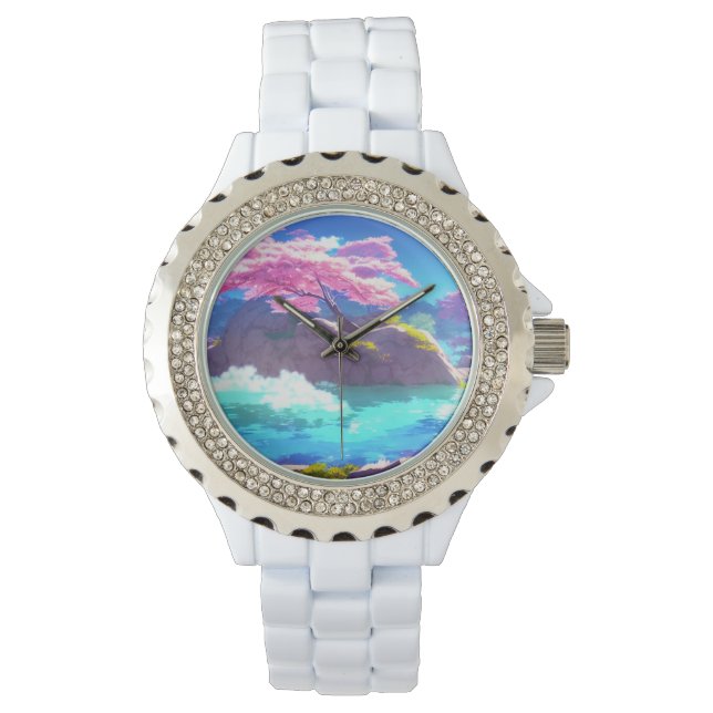 Cherry Blossom Mountain Horloge (Voorkant)