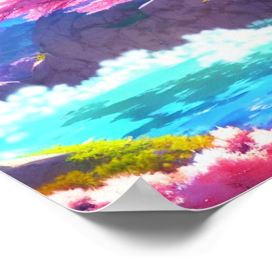 Cherry Blossom Mountain Poster (Hoek)