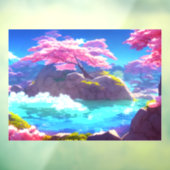 Cherry Blossom Mountain Raamsticker (Vel 3)