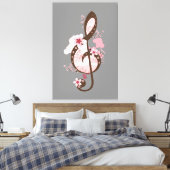 Cherry Blossom Music Canvas Afdruk (Insitu (Slaapkamer))