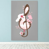 Cherry Blossom Music Canvas Afdruk (Insitu (Houten vloer))