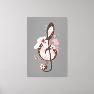 Cherry Blossom Music Canvas Afdruk