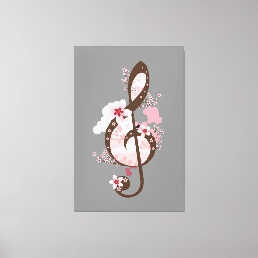 Cherry Blossom Music Canvas Afdruk (Voorkant)