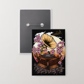 Cherry Blossom Musical Button (Voorkant / Achterkant)