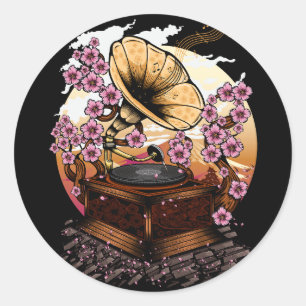 Cherry Blossom Musical Ronde Sticker