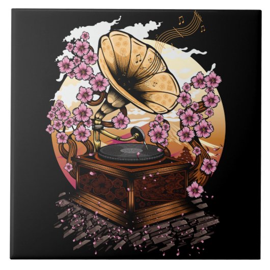 Cherry Blossom Musical Tegeltje (Voorkant)