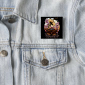 Cherry Blossom Musical Vierkante Button 5,1 Cm (In situ)