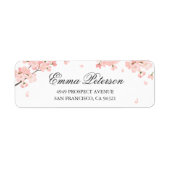  Cherry Blossom Name en Return Address Etiket (Voorkant)