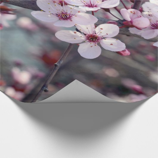 Cherry Blossom Natuur Floral Cadeaupapier (Hoek)