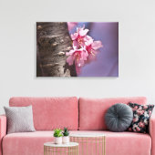 Cherry Blossom Nestled Against Branch Poster Canvas Afdruk (Insitu (Woonkamer))