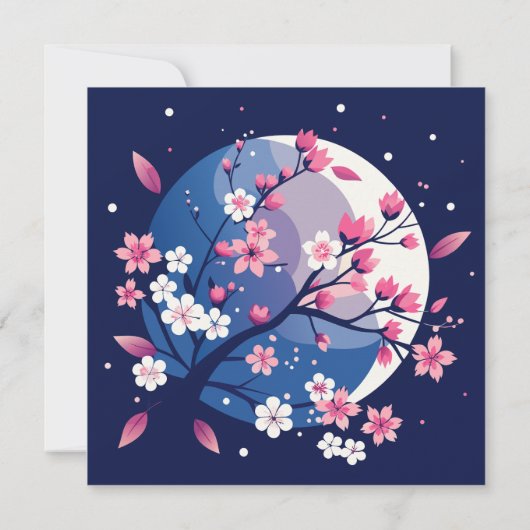 Cherry Blossom Nights Bedankkaart (Achterkant)