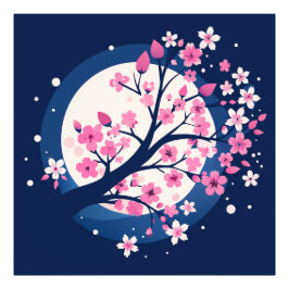 Cherry Blossom Nights Foto Afdruk