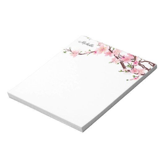  Cherry Blossom Notitieblok JOUW TEKST (Linkerzijde)