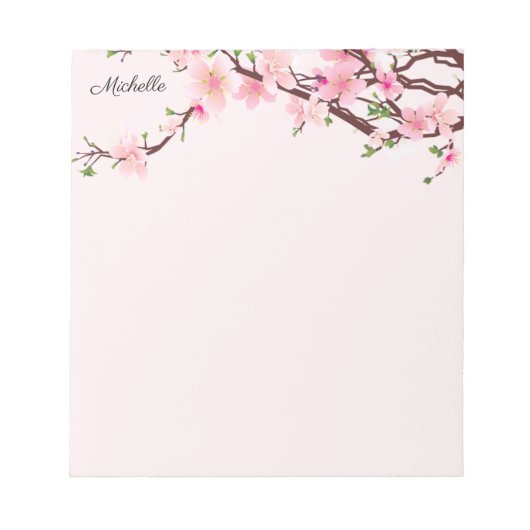 Cherry Blossom Notitieblok JOUW TEKST (Voorkant)