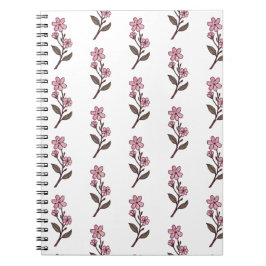 Cherry Blossom Notitieboek - White Pattern