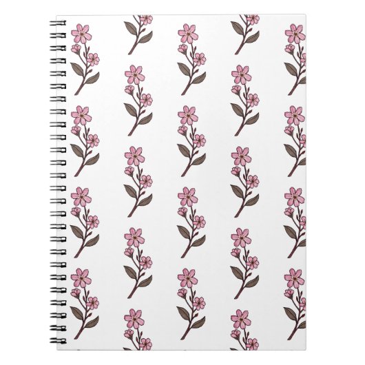 Cherry Blossom Notitieboek - White Pattern (Voorkant)