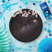 Cherry Blossom onder het Verloving Starry Nightsky Papieren Bordje (Feest)