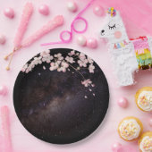 Cherry Blossom onder het Verloving Starry Nightsky Papieren Bordje (Feest)