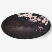 Cherry Blossom onder het Verloving Starry Nightsky Papieren Bordje (Gekanteld)